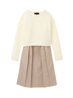 モヘヤ混ループニット+インナーワンピース/オフホワイト(003)