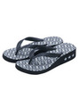 MILLS LOGO HEEL SANDALS/BLACK