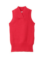 Vネックノースリーブニット/レッド系(062)