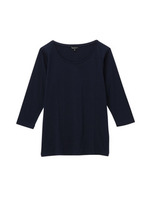 [L]七分袖ベーシックカットソー/ホワイト(002)