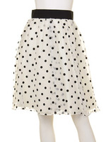 オーガンジードットフロッキースカート/LTブルー