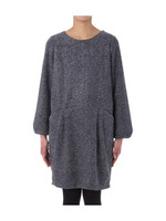 ツイード風ニットソーワンピース/ブラック(019)