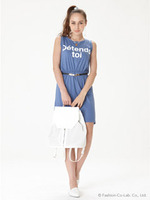 ロゴプリントミディOP/BLU