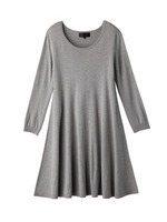 [L]シルク混サーキュラーニットワンピース/グレー系(013)