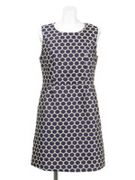 【1stline】ドッド柄ウエストタックワンピ　CL−0475/NVY