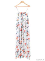 【美人百花掲載】S・ハイビスカス柄マキシ／OP/オフホワイト