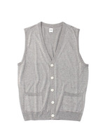 シルク/コットン/ビスコースベスト/ライトグレー(011)