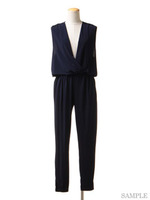 スプリングカラードレープカットロンパース/NV