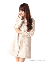 スモーキーフラワージャガードコート/茶系