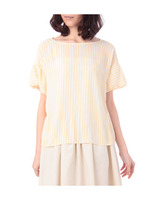 ダブルストライプブラウス/レモンイエロー(331)