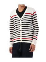 配色ボーダーニットカーディガン/オフホワイト(103)