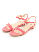 ビジューヒールフラットサンダル/PINK