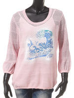 WAVE KNIT 7S TEE/L/PNK