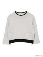 【NINE】バイカラーニットショートP/O/サンドベージュ×ブラック