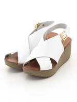 【ROSE BUD】LEATHER BACK STRAP WEDGE SANDAL/BIANCO