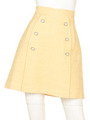 ダブル釦台形スカート/イエロー