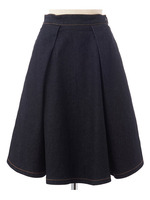 デニムフレアスカート/ライトブルー