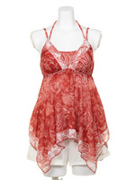 【Pinky&Dianne】バイカラーエスニック４点セット/レッド