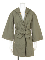 フード付オーバーサイズコート/カーキグリーン