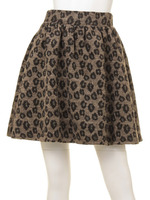 レオパードフレアスカート/ベージュ