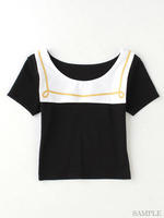 ロープラインセーラーT/ブラック