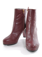 合皮ショートブーツ/ボルドー