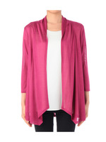 7分袖ヘムカーディガン/ピンク系(072)