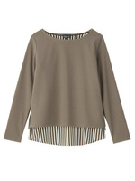 [L]プルオーバー+ストライプタンクトップ/カーキ系(028)