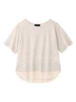 [L]別生地使いショートニットプルオーバー/マスタード(033)