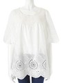 【ECURY】コットンシャワーレースチュニック/ホワイト