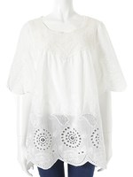 【ECURY】コットンシャワーレースチュニック/ホワイト