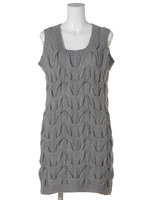 ケーブル編みニットドレス/グレー