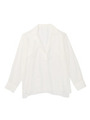 シルクレーヨンデシン シャツブラウス/ホワイト(001)