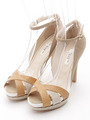 ストーム付クリアパーツ・ベルトオープンパンプス/ベージュ