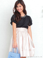 タックフレアスカート/ベージュ