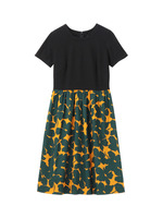 フラワープリントドッキングワンピース/イエロー系(133)