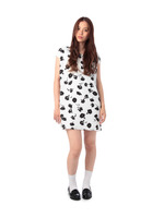 モノトーン花柄サックワンピース/ブラック(119)