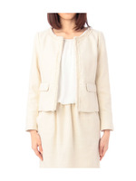 ラメツイードノーカラージャケット/レモンイエロー(431)