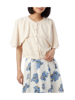 切り替えフレアスリーブジョーゼットジャケット/ネイビー(093)