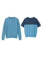 配色ニットアンサンブル/ブルー系(591)