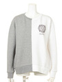 SWEAT CREW TOP HALF&HALF/ASH