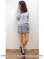 ≪Hello Kitty コラボ≫カーディガン（シフォンドッキング）/グレー