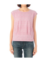 グレンチェックフレンチカットソー/ピンク系(271)