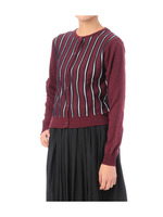 ストライプニットカーディガン/ブラック(319)