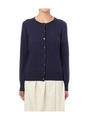 テープ使いクルーネックニットカーディガン/ネイビー(093)