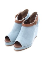 デニムウェッジブーティー/ブルー