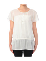 ピンタックギャザー切り替えブラウス/ホワイト(001)