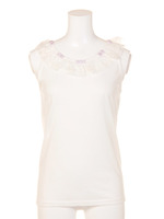 リボンチュールレースタンク/レッド