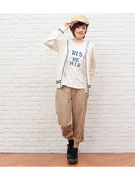 ワイドクロップドパンツ/ベージュ(052)