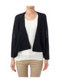 前開きコットンニットカーディガン/ネイビー系(093)